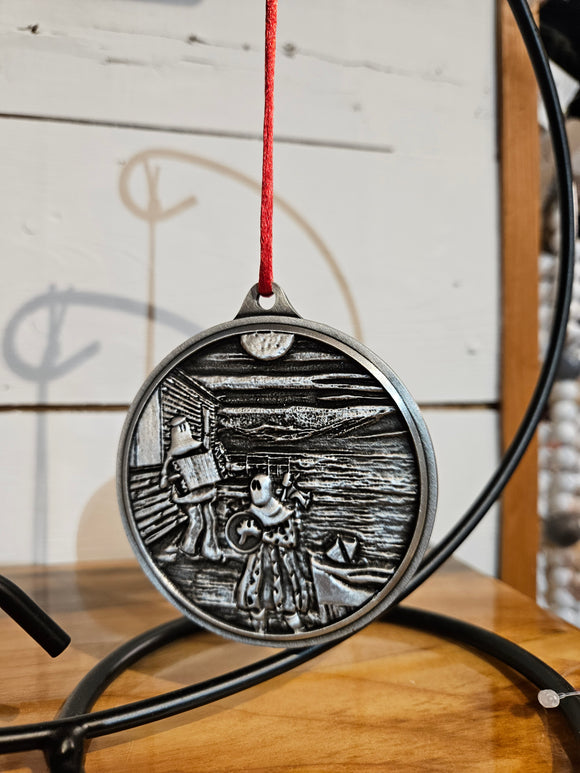 Pewter Ornament Mummers on Fishing Stage