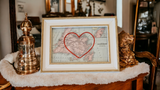 NFLD LARGE HEART AND MAP (WHITE FRAME)