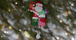 CRAZY CAT SANTA PENDULUM CLOCK