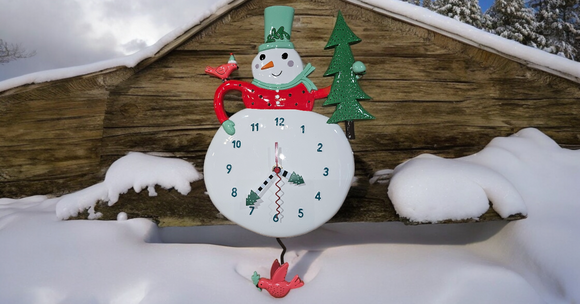 SNOWMAN PENDULUM CLOCK