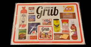 LOVES ME GRUB 8PC PLACEMAT AND COASTER SET