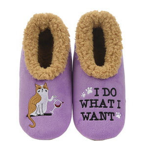 SNOOZIES SLIPPERS  - I DO WHAT I WANT - SMALL (5-6)