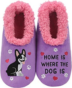 SNOOZIES SLIPPERS - HOME IS WHERE THE DOG IS - SMALL