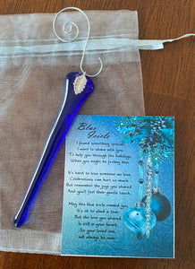 Ornament - Blue Icicle with Verse